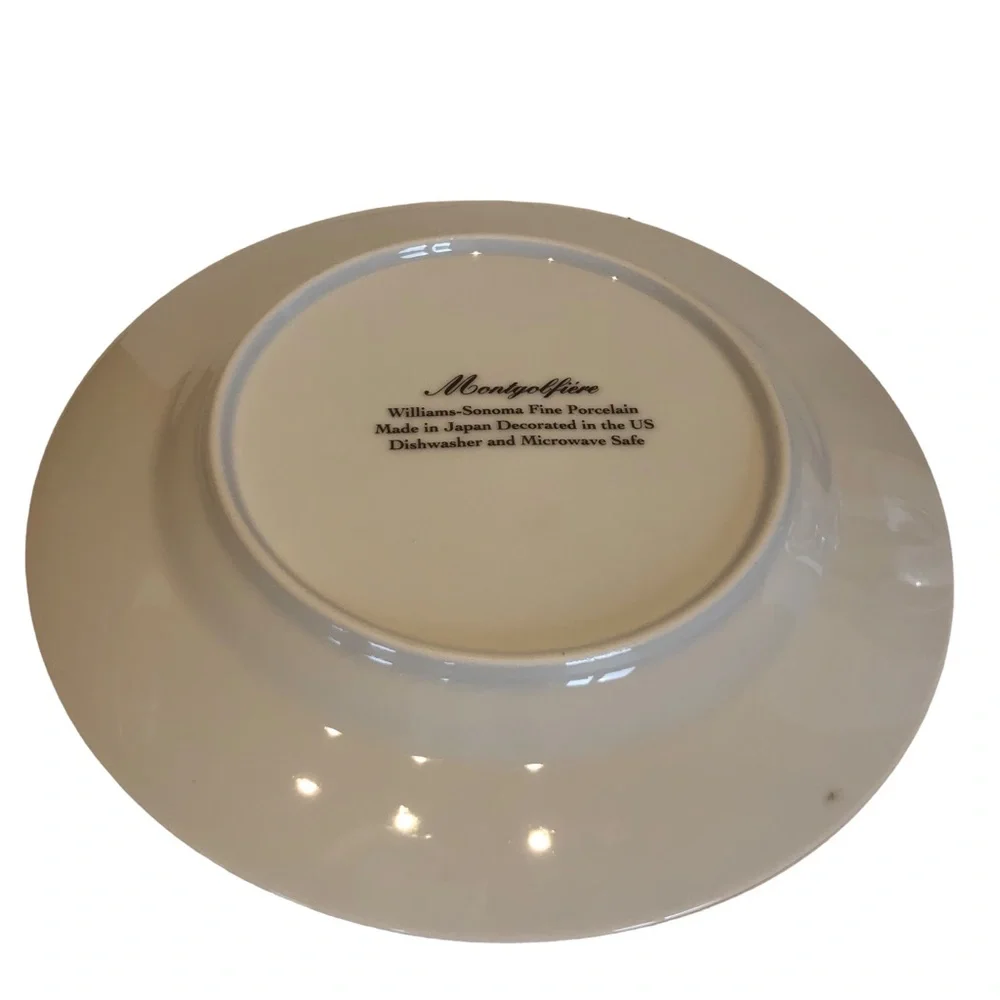 Williams Sonoma Luncheon Plates Hot Air Balloon Salad Porcelain 2 Piece Set 8”